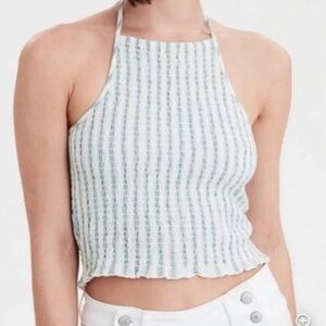 American Eagle smocked halter top